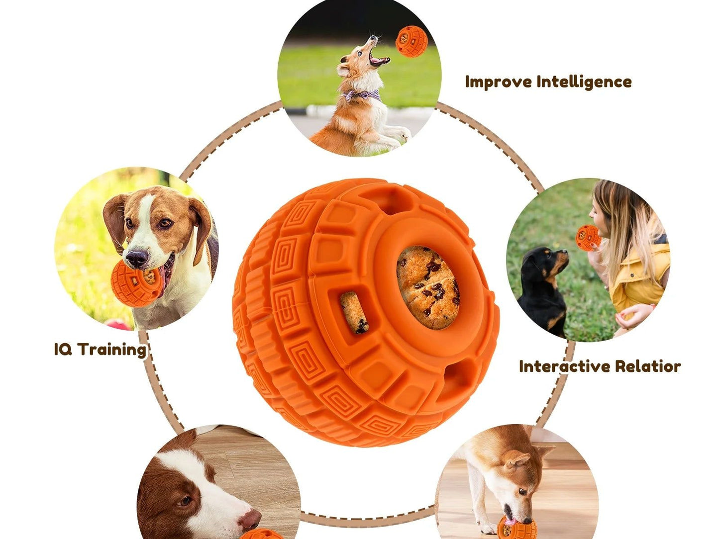 Frozen Dog Treat Ball Rubber Frozen Treat Dog Toys Slow Food Training Frozen Dog Treats Dispenser Interactive Frozen Dog Lick Treat Ball with Treat Tray Mold for Dogs Puppy