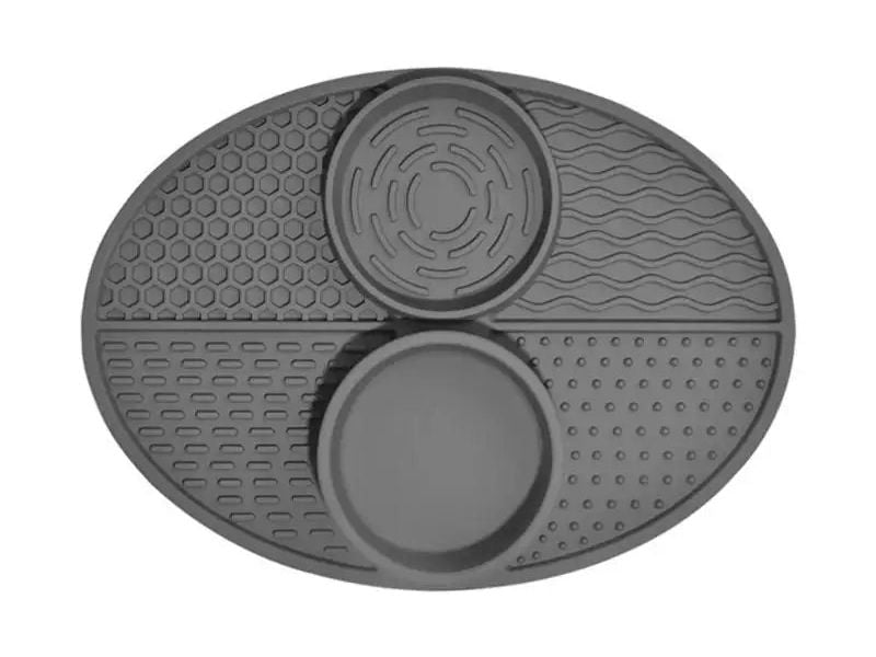 Pet Licking Mat Slower Feeder Pad for Dogs Silicone Double Bowl Slow Feeding Pad