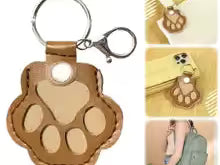Pet Hair Memorial Keychain – Leatherette Paw-Shaped Keepsake Locket