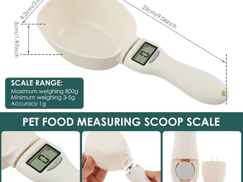 Pet Food Measuring Scoop – Electronic Digital Spoon Scale for Dogs & Cats