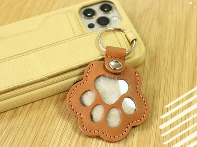 Pet Hair Memorial Keychain – Leatherette Paw-Shaped Keepsake Locket