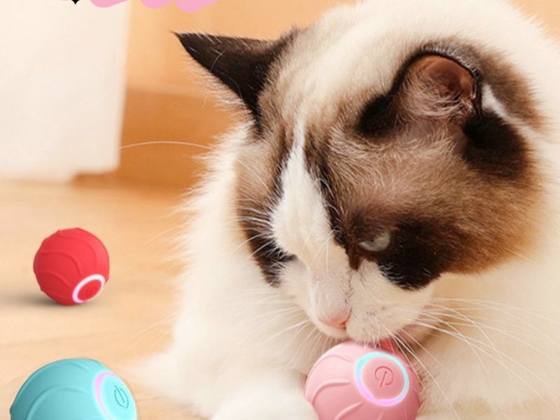 Smart Cat Toys Rolling Ball Pet Cat Owner Interactive Pets Toys Automatic Bouncing Ball USB Self Hi Teasing Kittens Jumping Ball
