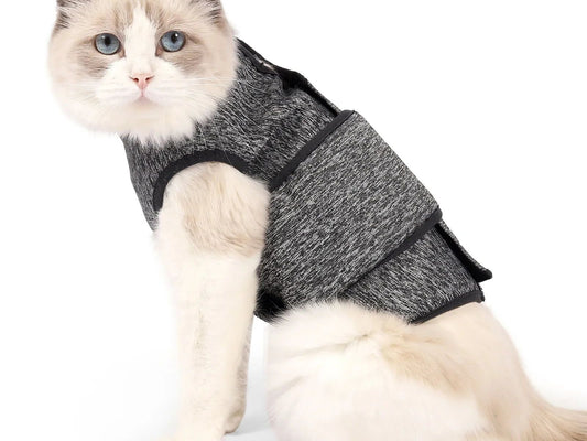 Cats Clothing Anxiety Jacket Thunder Stress Anxiety Relief Coat for Pet Emotional Comfort Clothes Safety Vest Recovery Suit