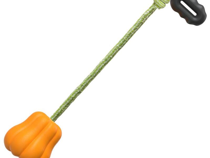 PROKEI Dog Rope Fetch Exercise Toy Formedium/Large Aggressive Chewers Breed Dogschew Interactive Toys Training Tug of War Ballsindoor and Outdoor Halloween Dogtoy Orange Plain Indestructible Dogtoy Super Chewer Dog Training Rope Toy