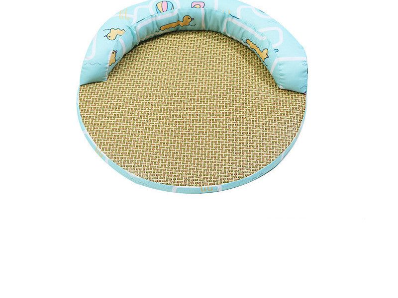 New Summer Cool Pet Sofa Beds Weaving Rattan Pillow to Lean on Mat Cat Dog Nest Etachable Prevent Cervical Spondylosis Pet Bed
