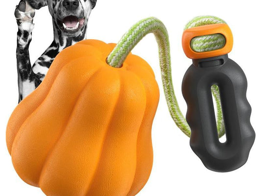 PROKEI Dog Rope Fetch Exercise Toy Formedium/Large Aggressive Chewers Breed Dogschew Interactive Toys Training Tug of War Ballsindoor and Outdoor Halloween Dogtoy Orange Plain Indestructible Dogtoy Super Chewer Dog Training Rope Toy