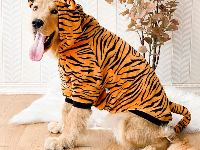 Pet Dog Golden Retriever Clothes Tiger Pet Costume