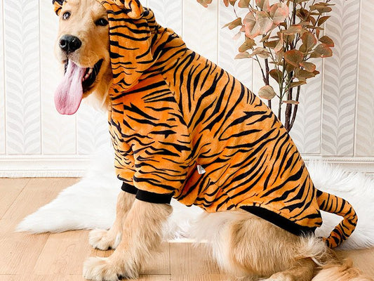 Pet Dog Golden Retriever Clothes Tiger Pet Costume