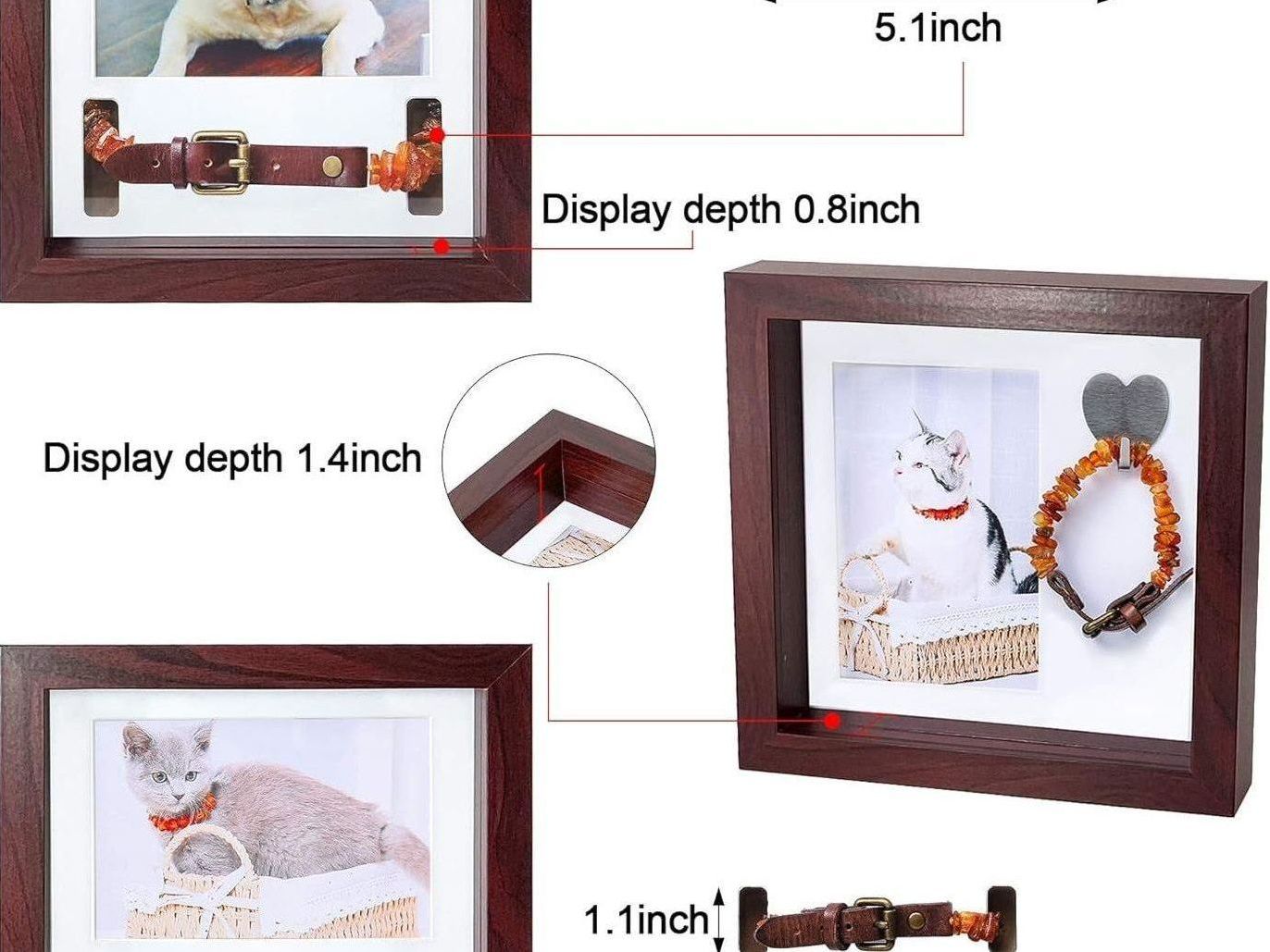 Mahogany Pet Memorial Picture Frame - Sentimental Tribute for Dog and Cat Loss, Keepsake Frame for Remembrance and Sympathy Gifts