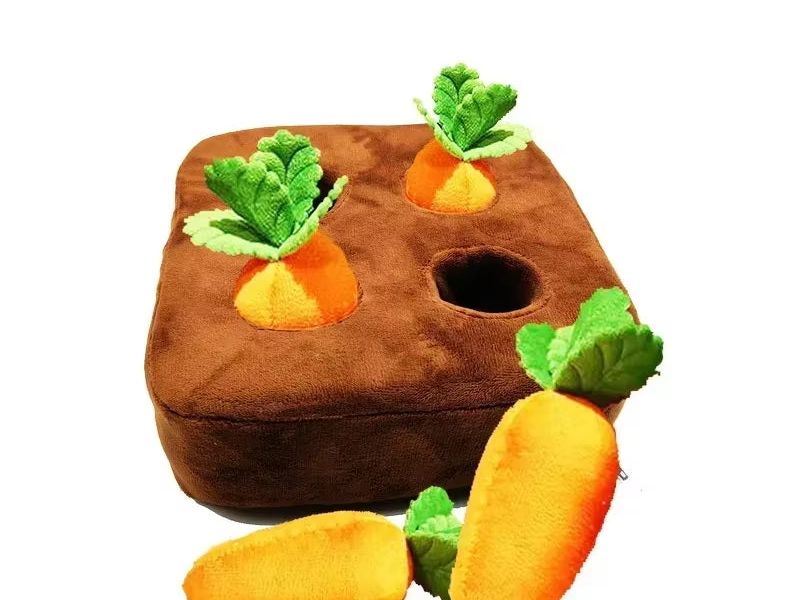Dog Toys Snuffle Mat for Pet Plush Carrot Toy Mat Innovative Plush Vegetable Field Pull Radish Plush Carrot Dog Interactive Toys