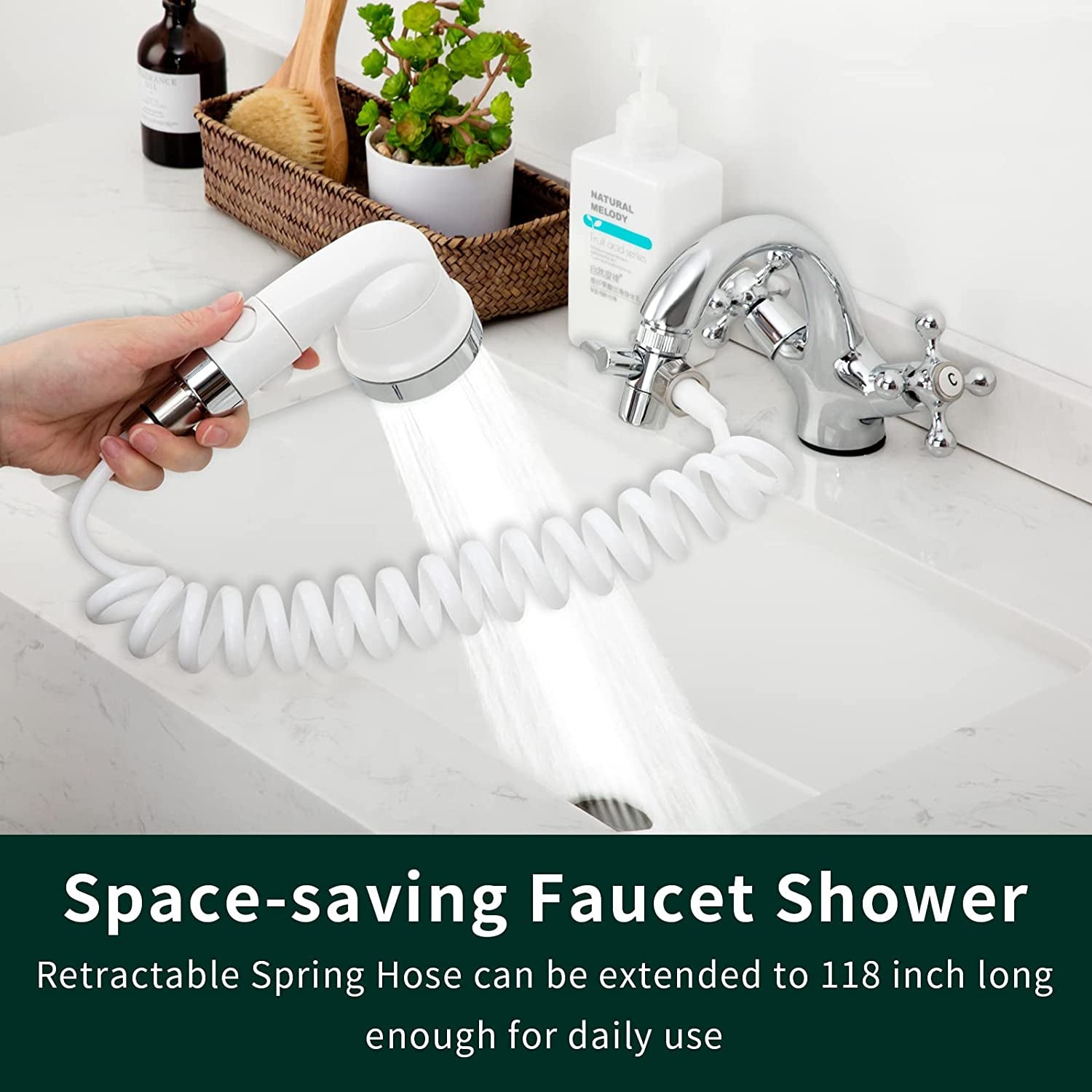 Sink Faucet Sprayer Attachment - Versatile Shower Head for Tub Faucets, Ideal for Dog Bathing and Multi-Purpose Use in Laundry, Bathroom, and Kitchen