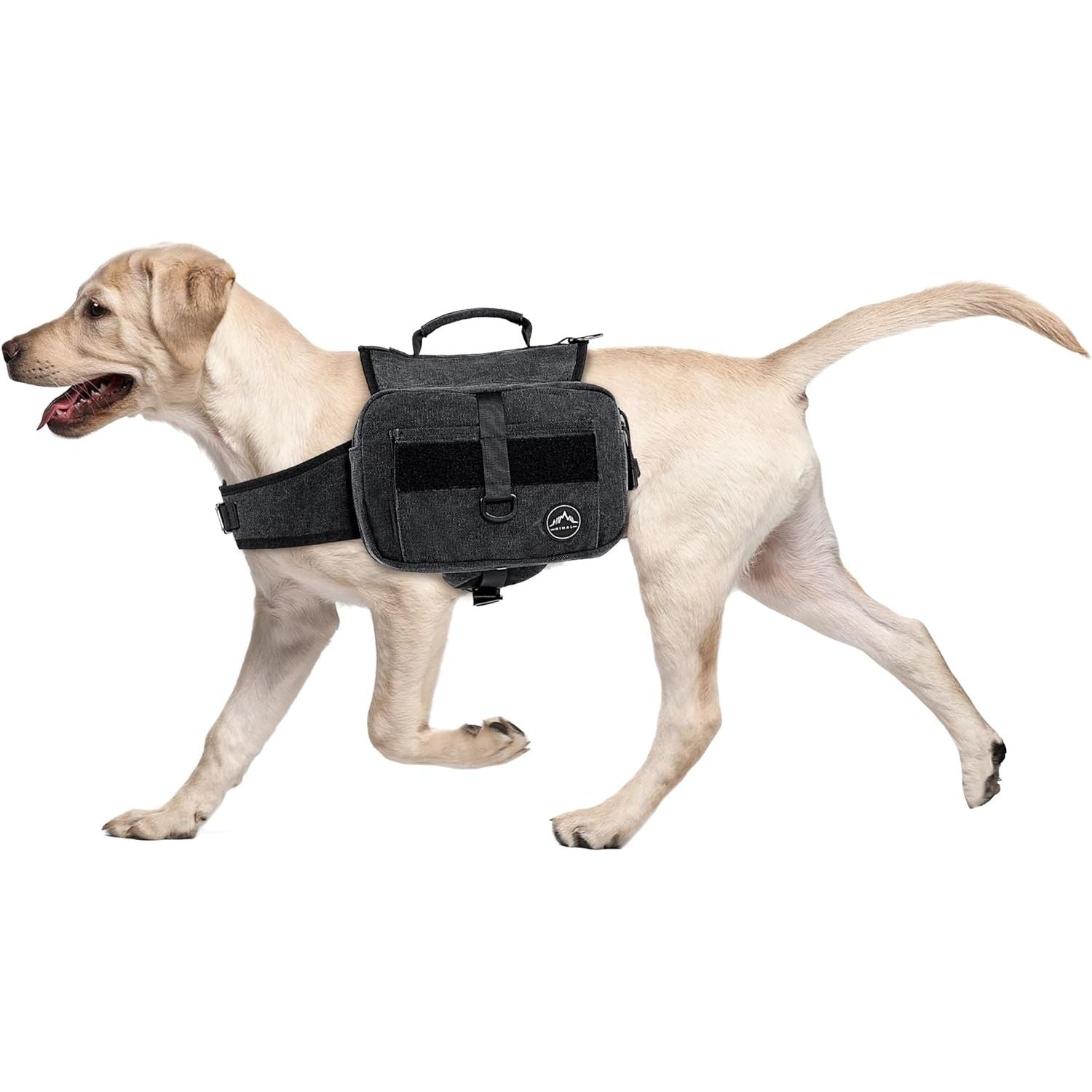 Outdoors Tactical Dog Backpack and Saddle Bag for Large Dogs, Featuring Side Pockets and Adjustable Straps for Hiking