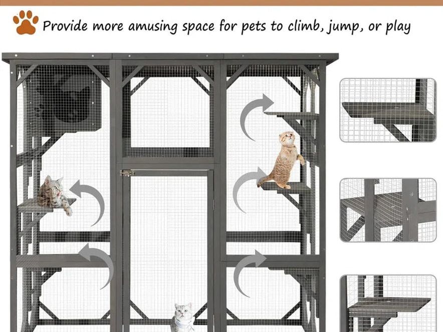 Indoor/Outdoor Large Waterproof Cat Playpen