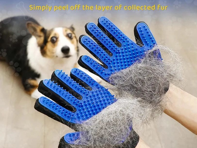 Say Goodbye to Feline Fur: The Purr-fect Pet Grooming Glove for Effortless Cat Hair Removal!