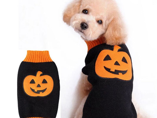 Pet Halloween Dog Knitted Pumpkin Sweater