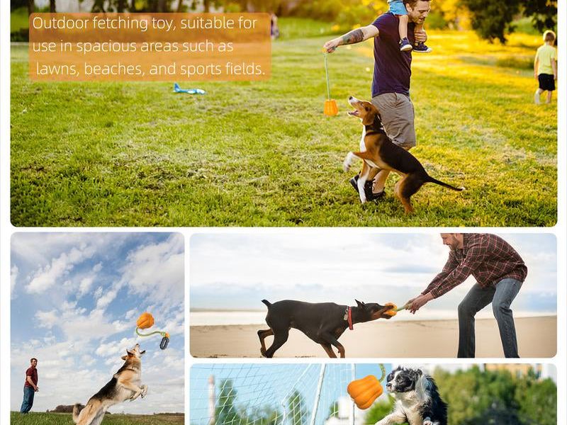 PROKEI Dog Rope Fetch Exercise Toy Formedium/Large Aggressive Chewers Breed Dogschew Interactive Toys Training Tug of War Ballsindoor and Outdoor Halloween Dogtoy Orange Plain Indestructible Dogtoy Super Chewer Dog Training Rope Toy