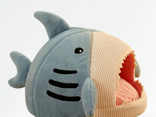 Luxury Plush Shark Pet Bed – Cozy Ocean Retreat for Cats & Dogs