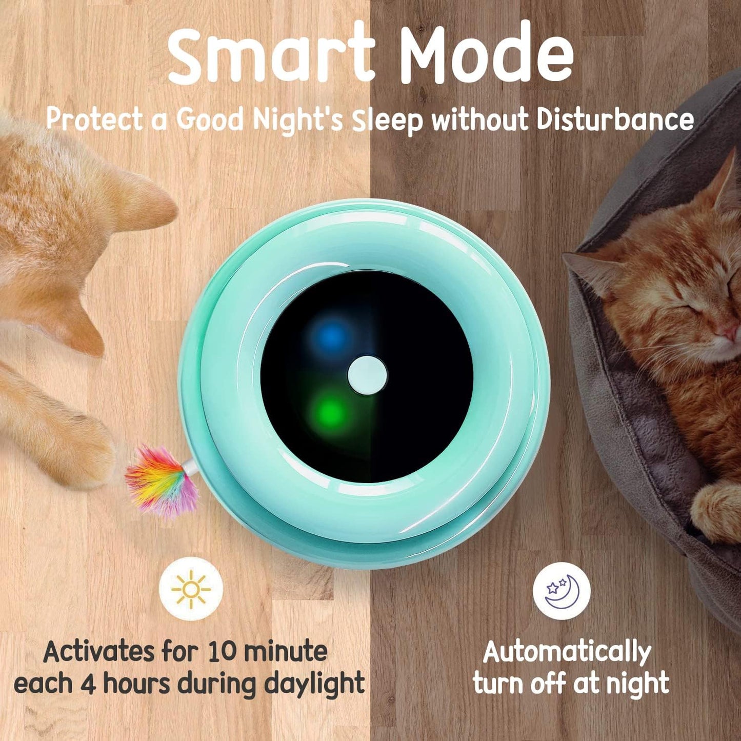 2-in-1 Interactive Cat Toys for Indoor Use - Automatic Toy Balls and Mice with Ambush Feather Attachments, Dual Power Supply, Adjustable Speed, and Auto On/Off Functionality