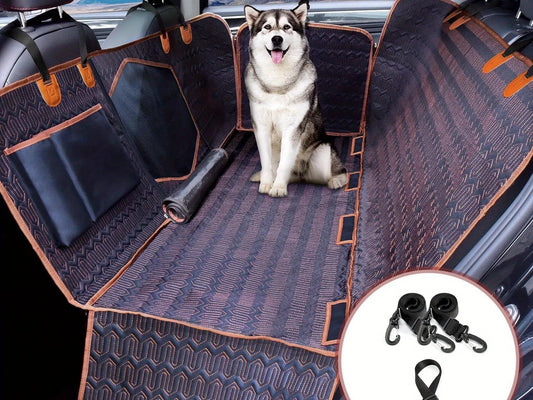 Dog Car Seat Cover, 600D Scratch Proof Nonslip Durable Back Seat, Dog Hammock with Mesh Window and Storage Pocket for Cars Trucks and Suvs