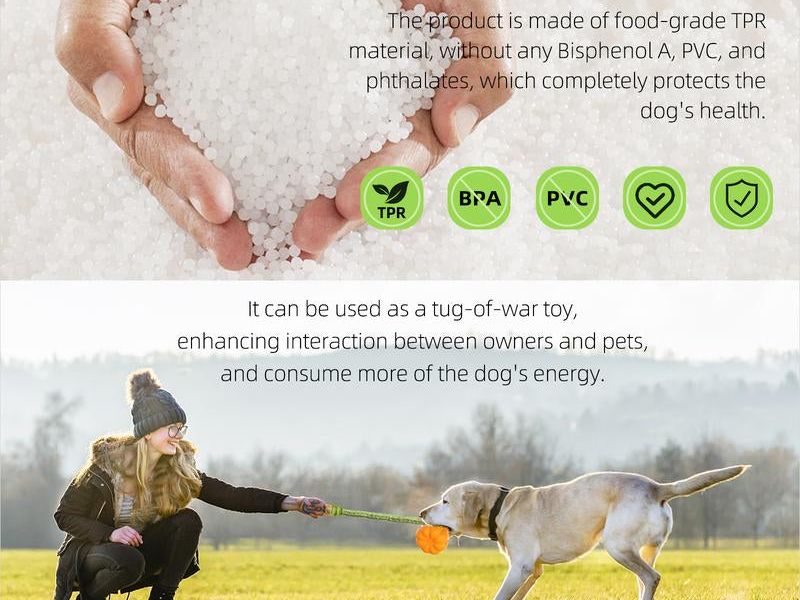 PROKEI Dog Rope Fetch Exercise Toy Formedium/Large Aggressive Chewers Breed Dogschew Interactive Toys Training Tug of War Ballsindoor and Outdoor Halloween Dogtoy Orange Plain Indestructible Dogtoy Super Chewer Dog Training Rope Toy