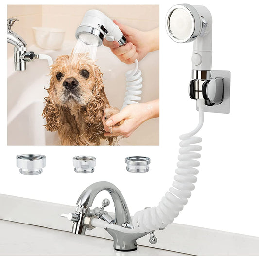 Sink Faucet Sprayer Attachment - Versatile Shower Head for Tub Faucets, Ideal for Dog Bathing and Multi-Purpose Use in Laundry, Bathroom, and Kitchen