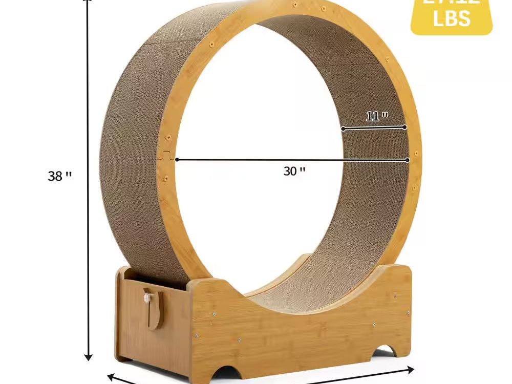 Cat Treadmill Exercise Wheel Corrugated Cat Scratcher, Large