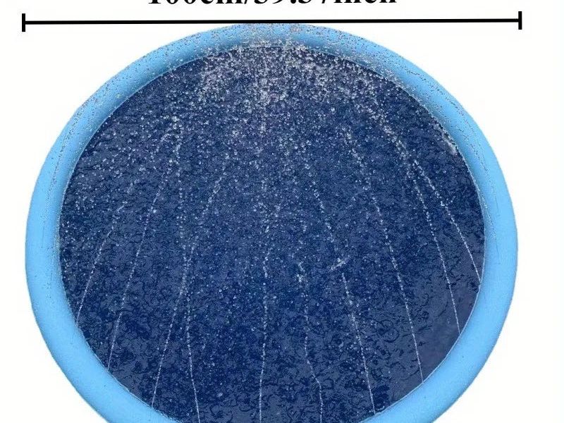 Heavy-Duty Outdoor Pet Bathing Basin with Spray Function - Non-Slip Dog Water Play Mat for Summer Fun and Pet Bathing