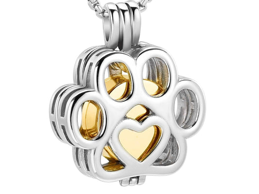Stainless Steel Hollow Urn Pendant Memorial Necklace