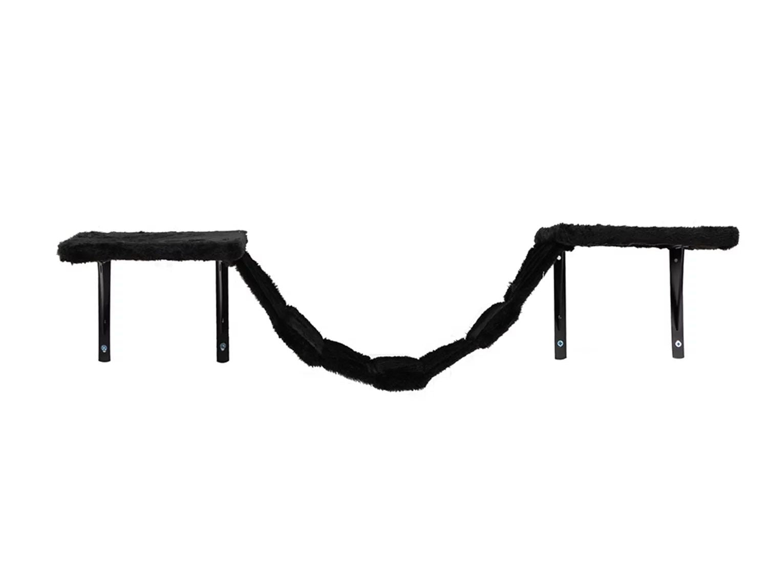Cat Wall Shelves and Perches Set, Cat Tower for Adult Cats Mounted Cat Tree House for Indoor Cats Modern Furniture for Cat Sleeping Playing Lounging Climbing Cat Tree for Large, Black