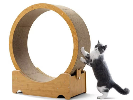 Cat Treadmill Exercise Wheel Corrugated Cat Scratcher, Large