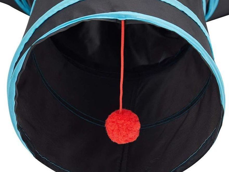 Pet Cat Tunnel Tube Toys 3 Way Collapsible, Tunnels for Indoor Cats, Kitty Bored Peek Hole Toy Ball Cat, Puppy, Kitty, Kitten, Rabbit