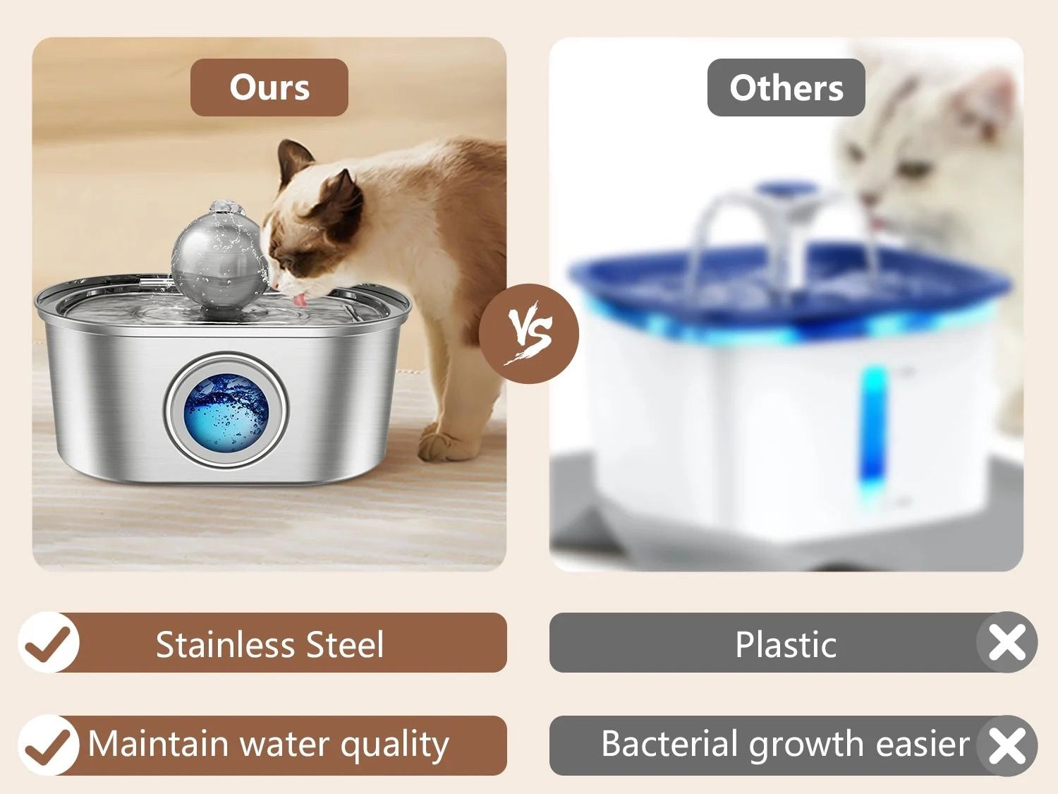 Stainless Steel Cat Water Fountain