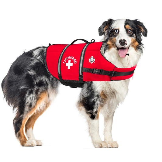 Fido Pet Products R1400 M - Red Lifeguard Neoprene Dog Life Jacket