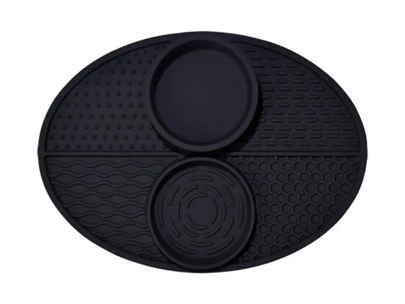 Pet Licking Mat Slower Feeder Pad for Dogs Silicone Double Bowl Slow Feeding Pad