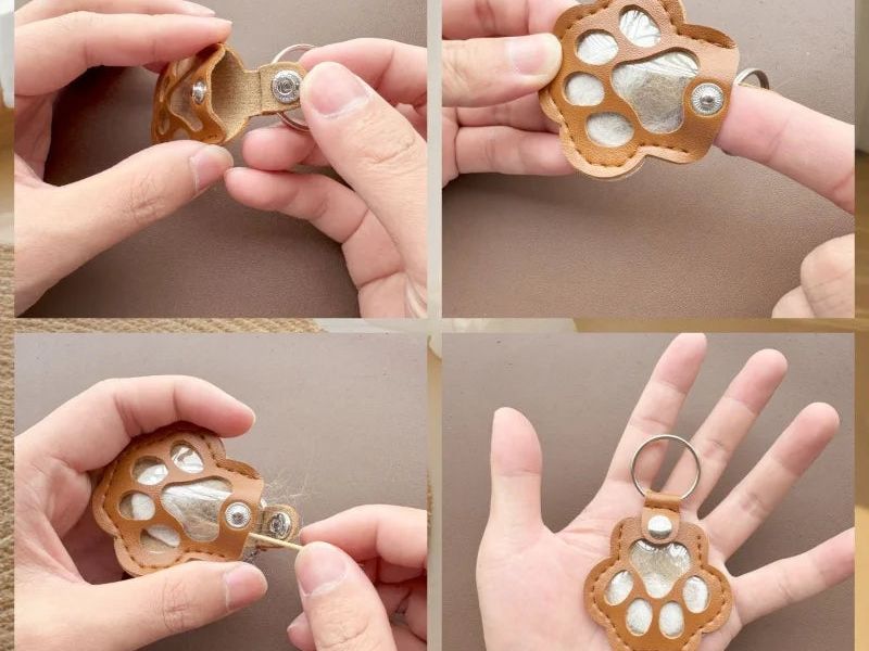 Pet Hair Memorial Keychain
