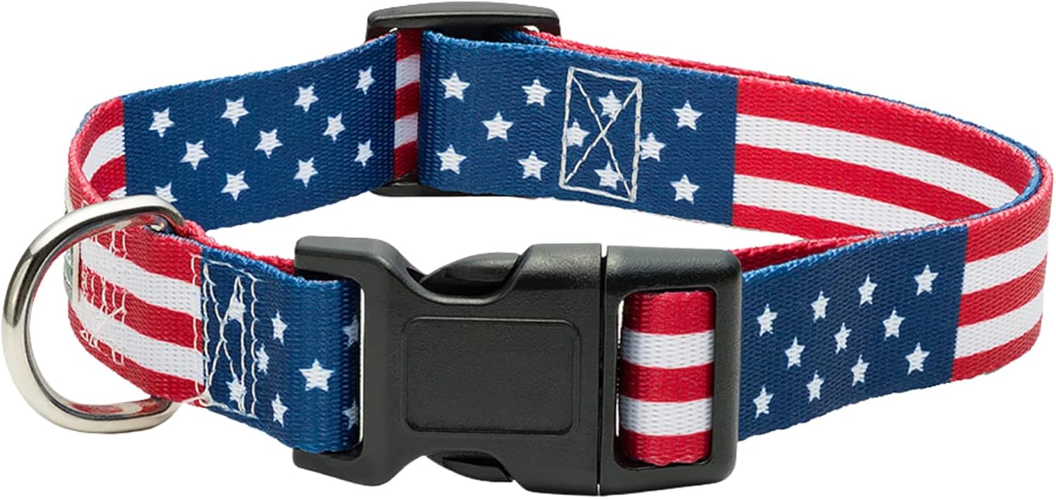 Show Your Patriotism with the American Flag Dog Collar - Classic Style, 5 Adjustable Sizes Available