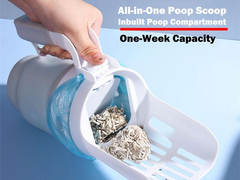Upgrade Widen Cat Litter Shovel Scoop with Refill Bags Large Cat Litter Box Self Cleaning Cat Waste Bin System Pet Supplies Pet Products