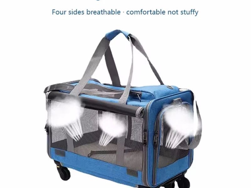 Rolling Pet Carrier Foldable Travel Bag for Small Medium Dogs and Cats Detachable Mesh Window EU Free Pet Rolling Carrier