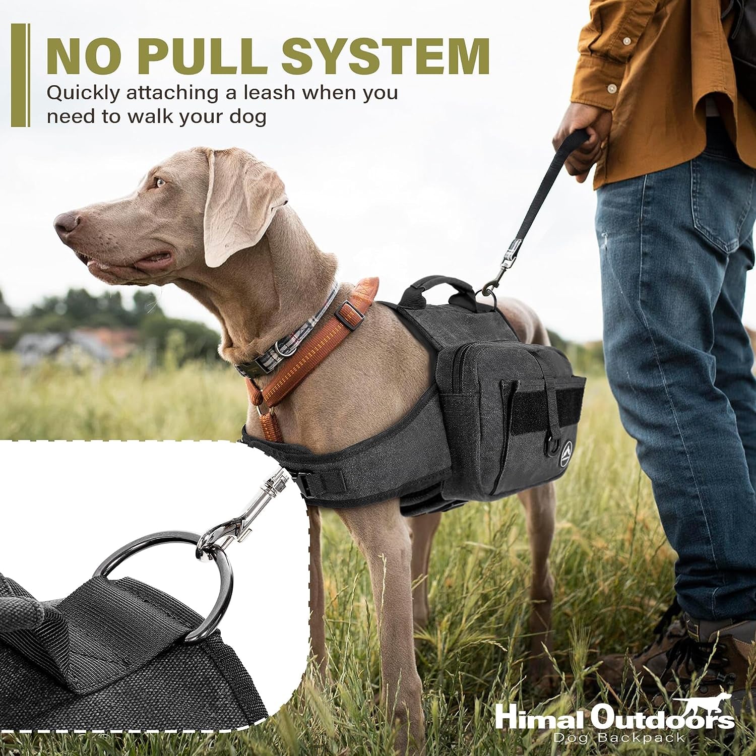 Outdoors Tactical Dog Backpack and Saddle Bag for Large Dogs, Featuring Side Pockets and Adjustable Straps for Hiking
