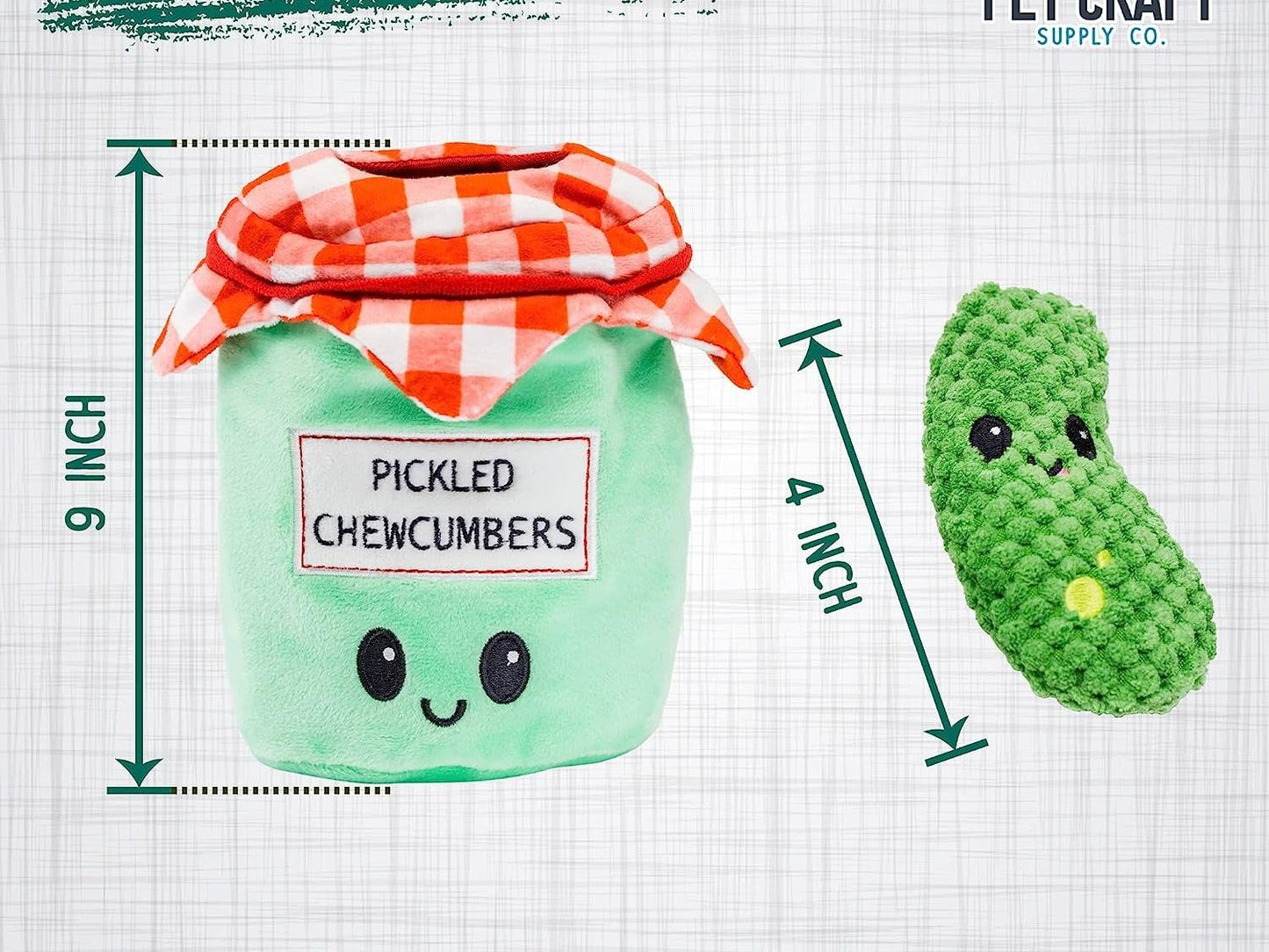 Interactive Plush Dog Toys Bundle - Hide and Seek Crinkle Squeaky Activity Puzzle for Medium Breeds - Includes Pickles Chew and Fetch Treats