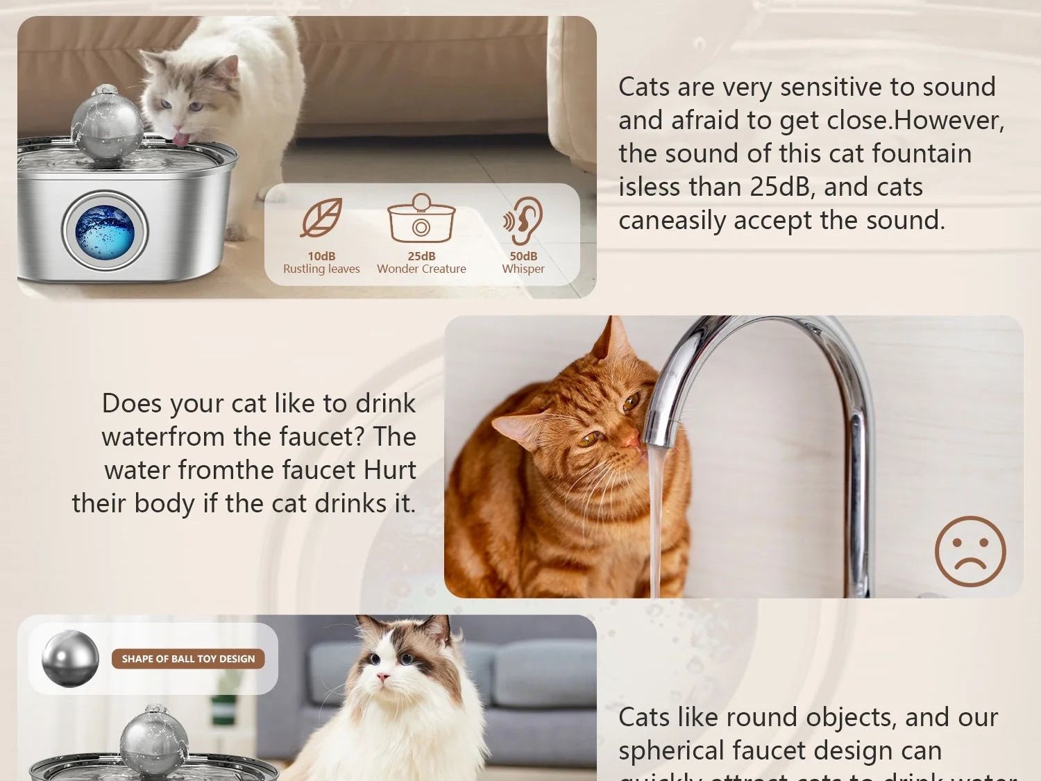Stainless Steel Cat Water Fountain