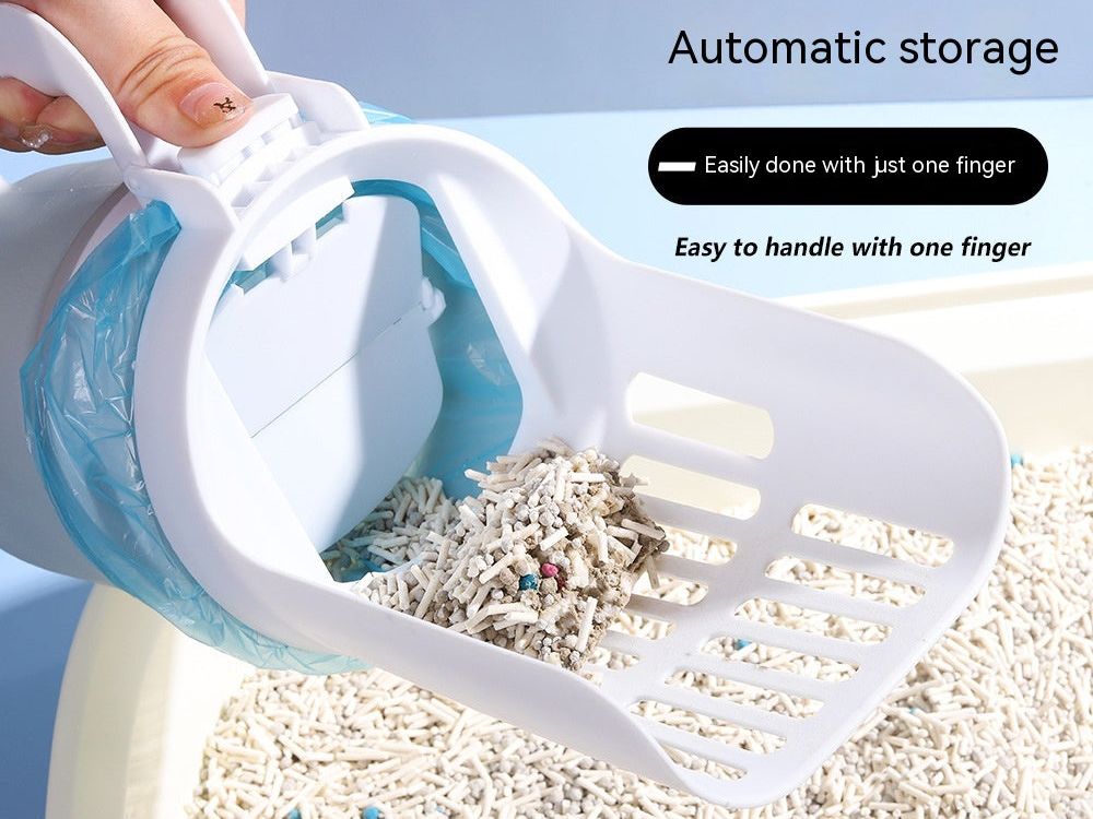Upgrade Widen Cat Litter Shovel Scoop with Refill Bags Large Cat Litter Box Self Cleaning Cat Waste Bin System Pet Supplies Pet Products