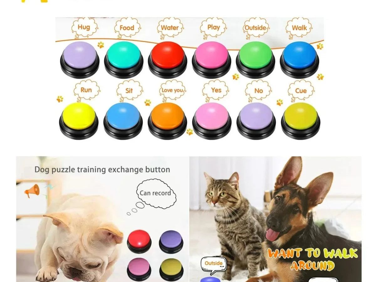 Funny Dog Recordable Pet Toys Travel Talking Pet Starters Dog Speaking Buttons Portable Cute Pet Supplies Communication Dog