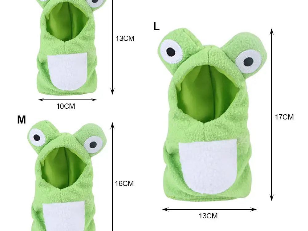 Funny Frog Shaped Birds Clothes Plush Flying Suit Parrots Costume Cosplay Outfit Winter Warm Hat Hooded Pet Bird Accessories