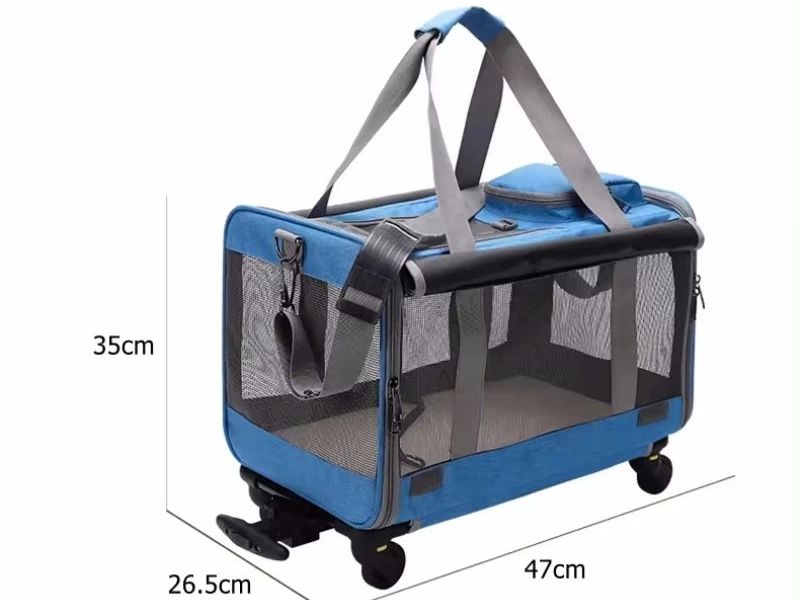 Rolling Pet Carrier Foldable Travel Bag for Small Medium Dogs and Cats Detachable Mesh Window EU Free Pet Rolling Carrier