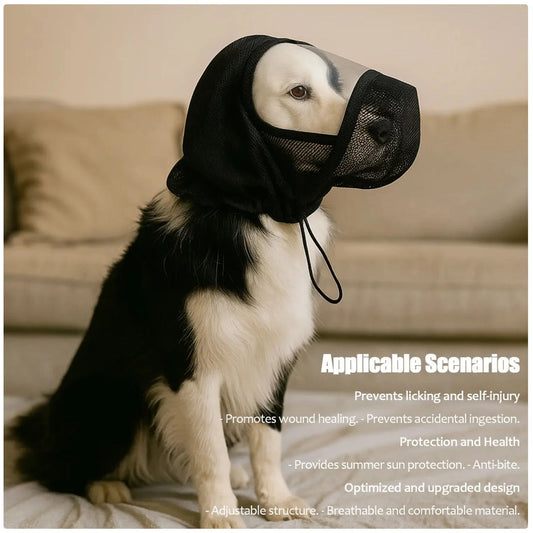 Breathable Pet Face Shield for Injury Prevention and Comfort