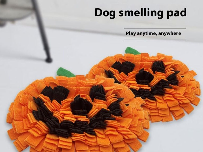 Pet Smell Mat Pumpkin Woollen Pad Anti-Choke Slow Food Training Mat