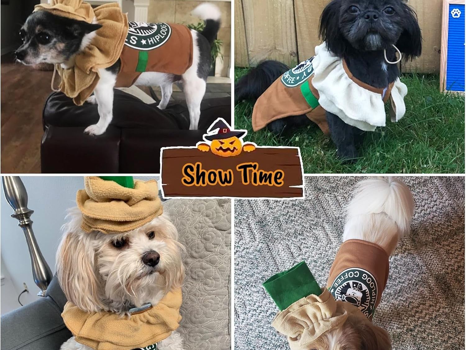 Latte Coffee Dog Costume Pet Costumes for Small Medium Dogs, Cat Outfit Dog Halloween Costume Puppy Cosplay Outfit Halloween Party Special Events