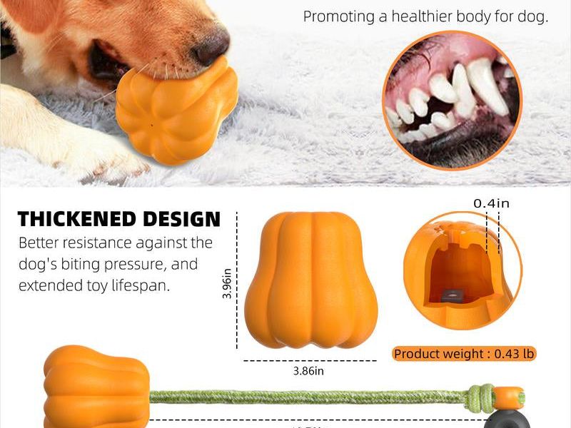 PROKEI Dog Rope Fetch Exercise Toy Formedium/Large Aggressive Chewers Breed Dogschew Interactive Toys Training Tug of War Ballsindoor and Outdoor Halloween Dogtoy Orange Plain Indestructible Dogtoy Super Chewer Dog Training Rope Toy