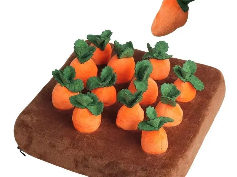 Dog Toys Snuffle Mat for Pet Plush Carrot Toy Mat Innovative Plush Vegetable Field Pull Radish Plush Carrot Dog Interactive Toys